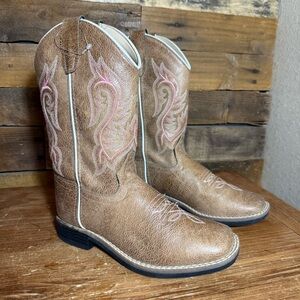 SHYANNE GIRLS' MADISON FAUX LEATHER WESTERN BOOTS - SQUARE TOE size 3 Cowgirl